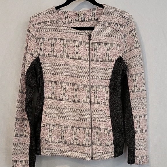 Lucky Brand Zip Sweater Cardigan soutwest asymmetrical fall size Medium - Picture 3 of 10